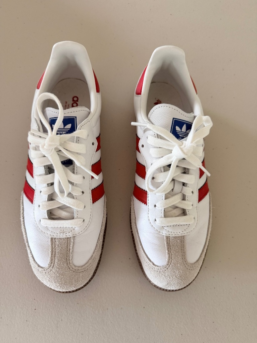 Adidas Japan White & Red Leather Sneakers